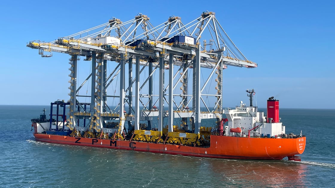 Cranes being delivered to London Gateway